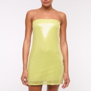 Abercrombie & Fitch Lime Green Strapless Dress